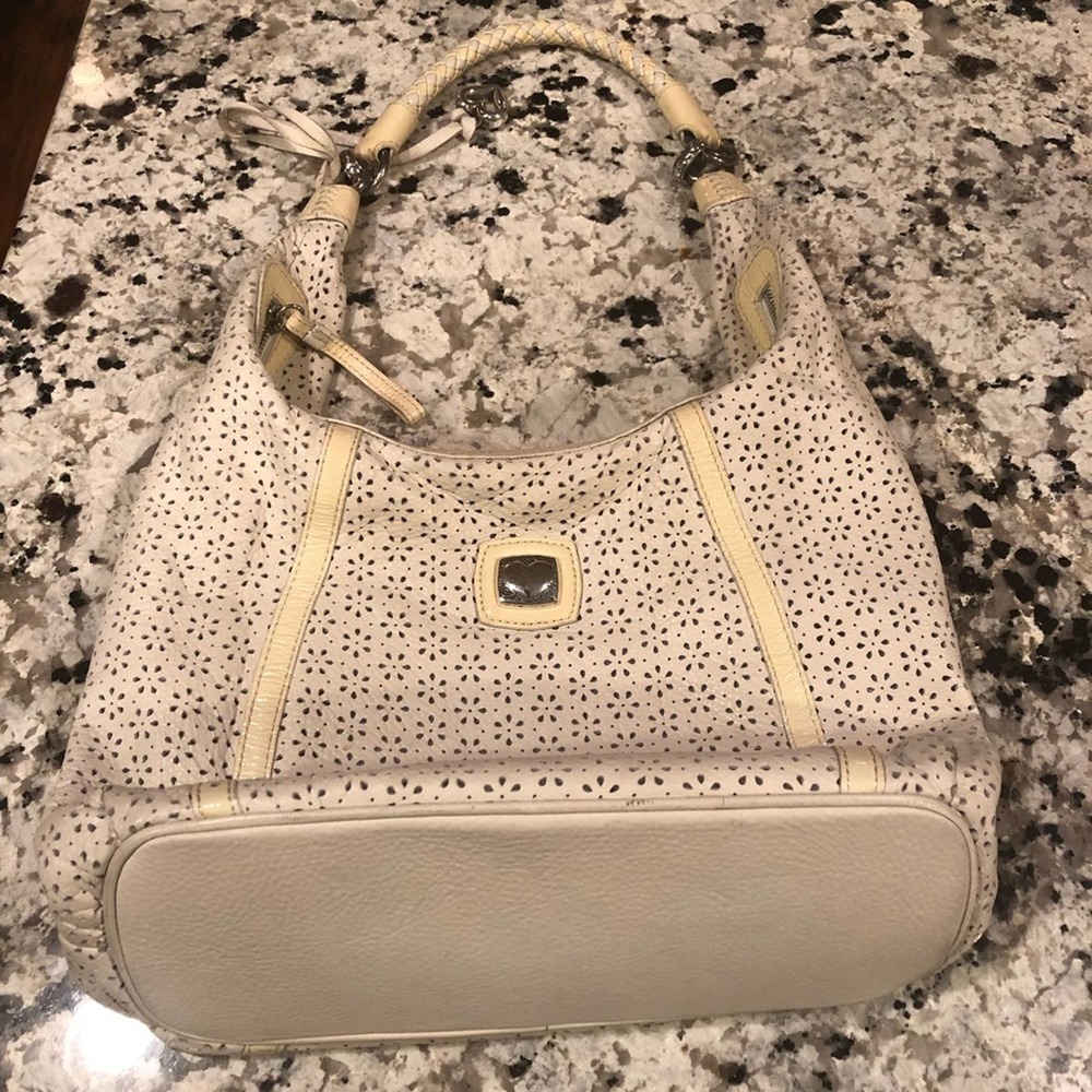 Brighton Barbados Leather Zipper Top Hobo Bag Barbados